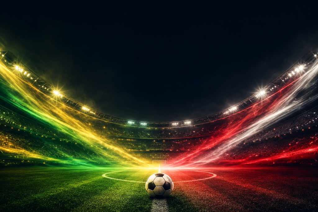 Symbolic stadium graphic for Australia vs Egypt at the World Cup.